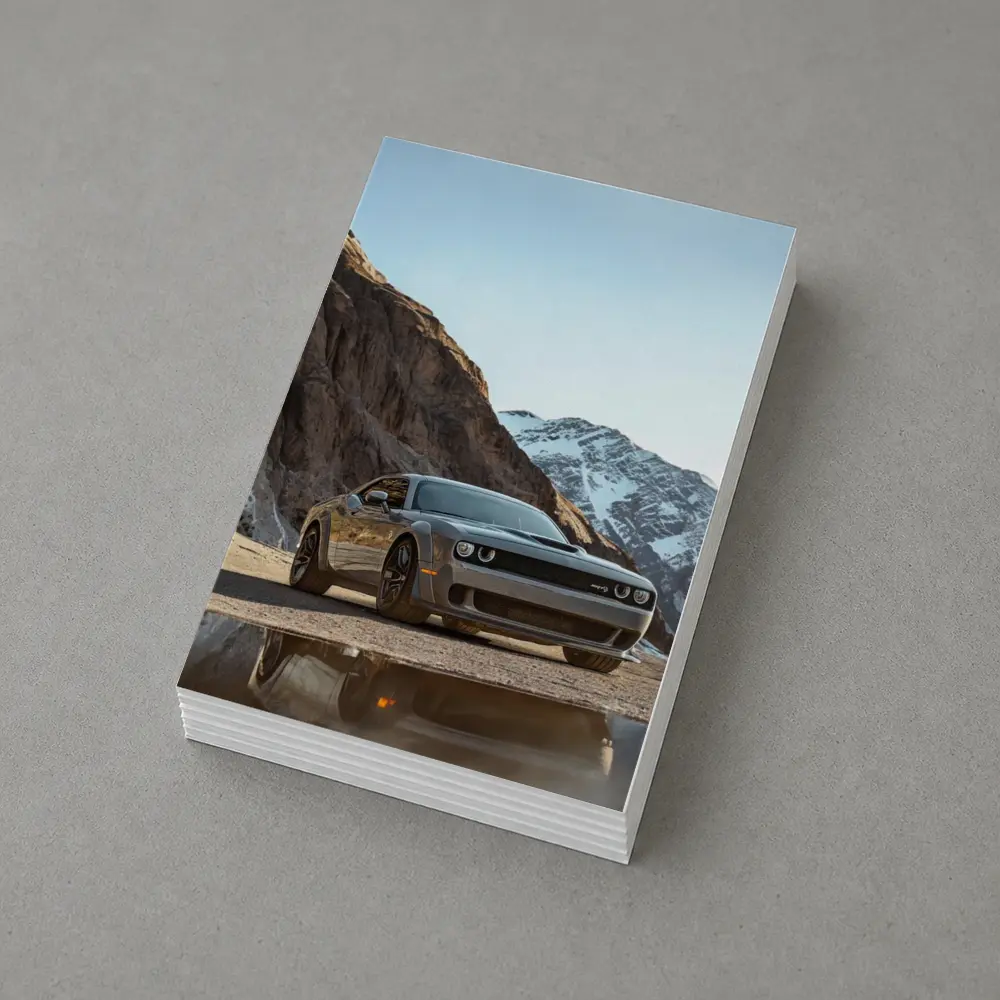 Dodge Challenger SRT Mountain Snowy Backdrop – Postcards