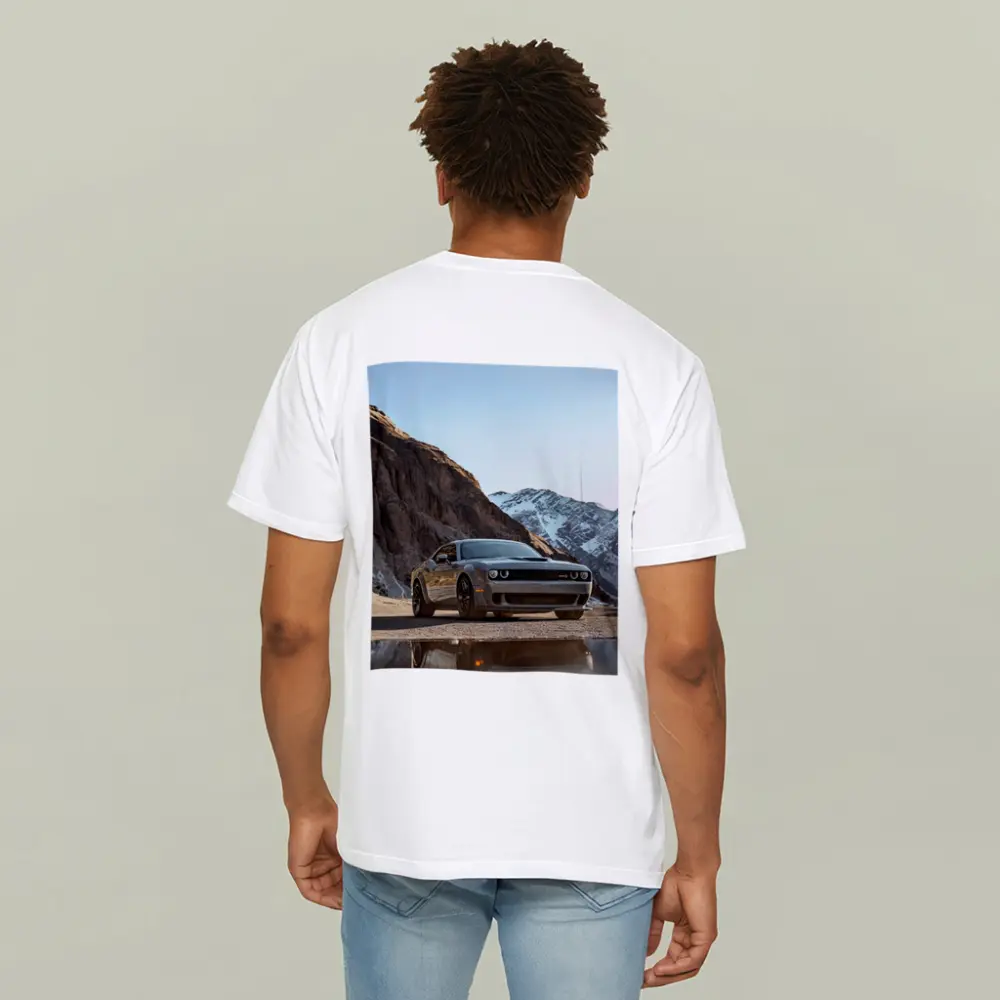 Dodge Challenger SRT Mountain Snowy Backdrop – T-Shirts