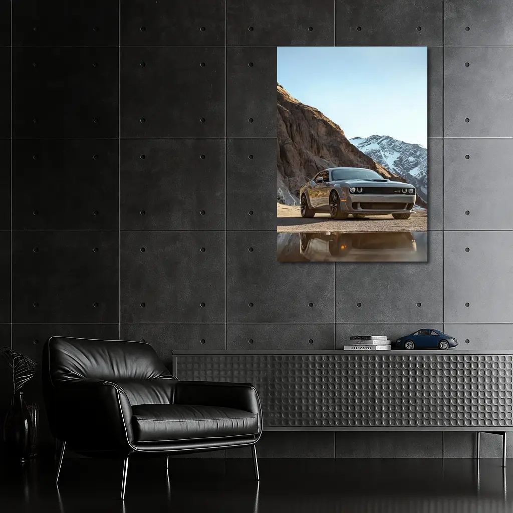 Dodge Challenger SRT Mountain Snowy Backdrop – Wall Art