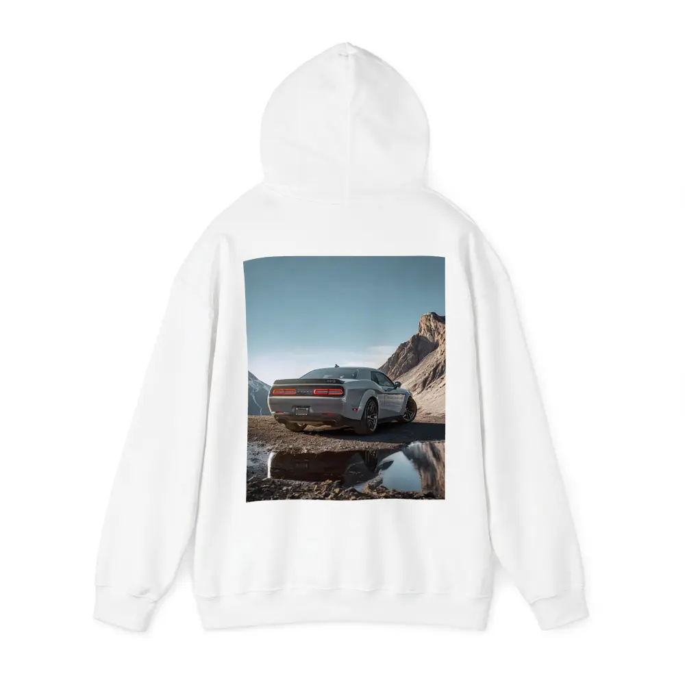 Dodge Challenger Hellcat Mountain Rocky Landscape – Hoodies