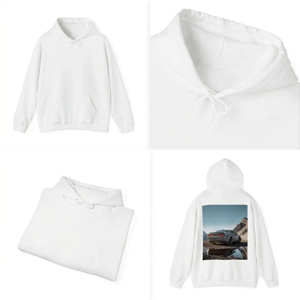 Dodge Challenger Hellcat Mountain Rocky Landscape – Hoodies