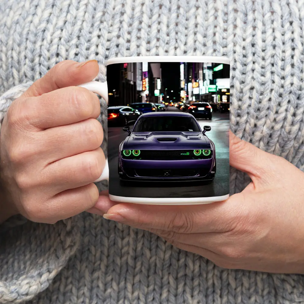 Dodge Challenger SRT Purple Night City Street – Mugs