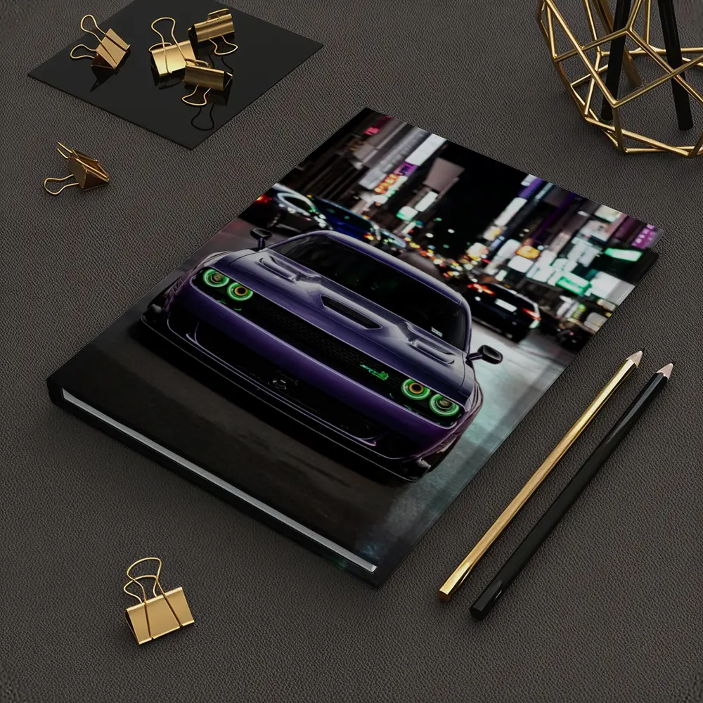 Dodge Challenger SRT Purple Night City Street – Notebooks
