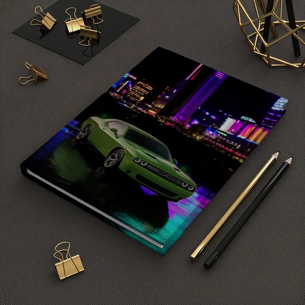 Dodge Challenger Green Neon Night City – Notebooks
