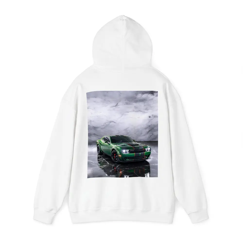 Dodge Challenger Green Muscle Car Marble Background – Hoodies
