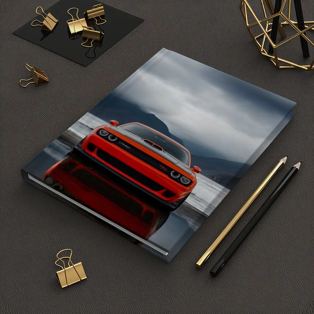 Dodge Challenger Red Stormy Beach Mountains – Notebooks