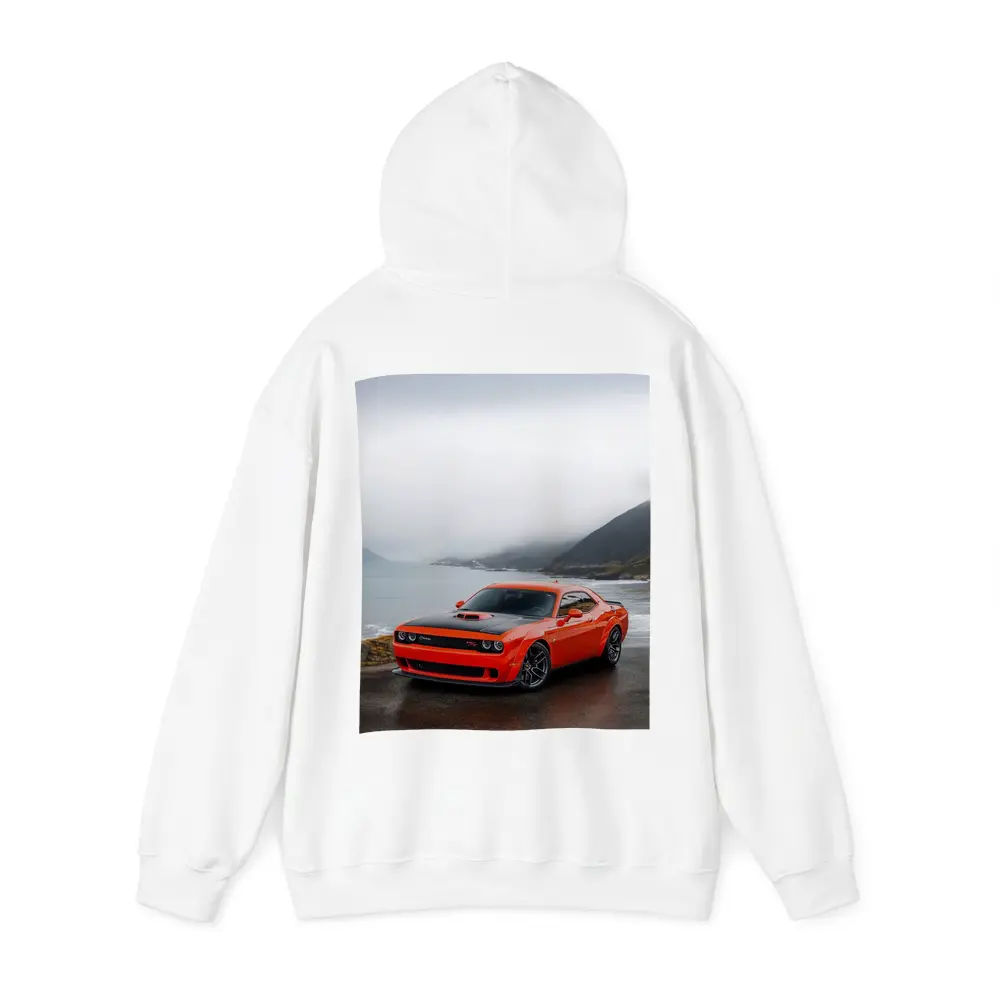 Dodge Challenger Hellcat Foggy Coastal Mountains – Hoodies