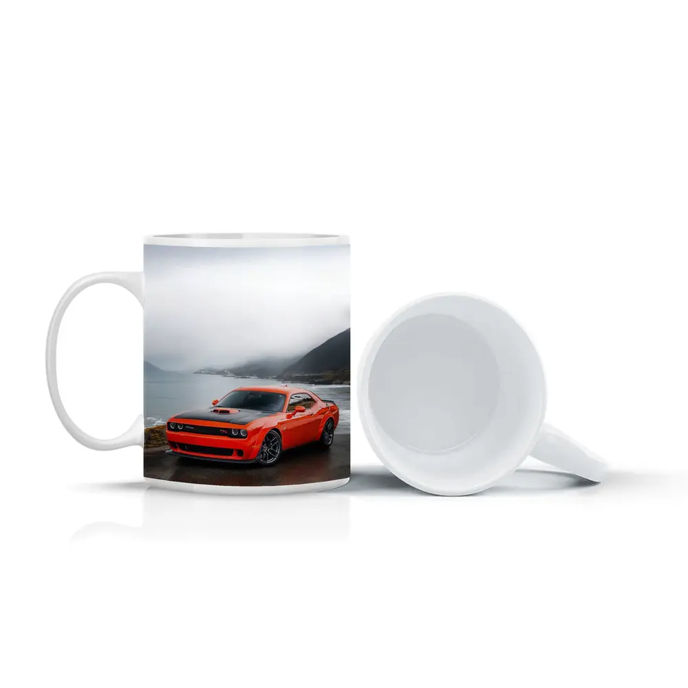 Dodge Challenger Hellcat Foggy Coastal Mountains – Mugs