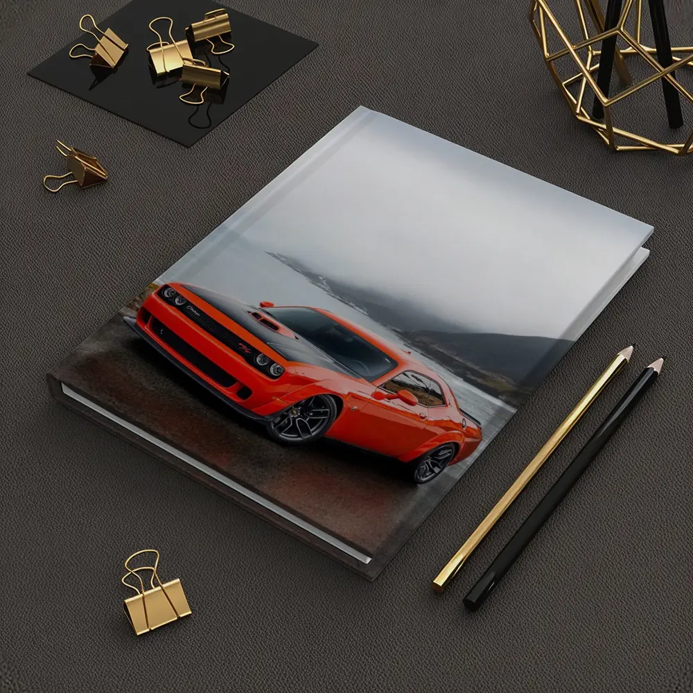 Dodge Challenger Hellcat Foggy Coastal Mountains – Notebooks