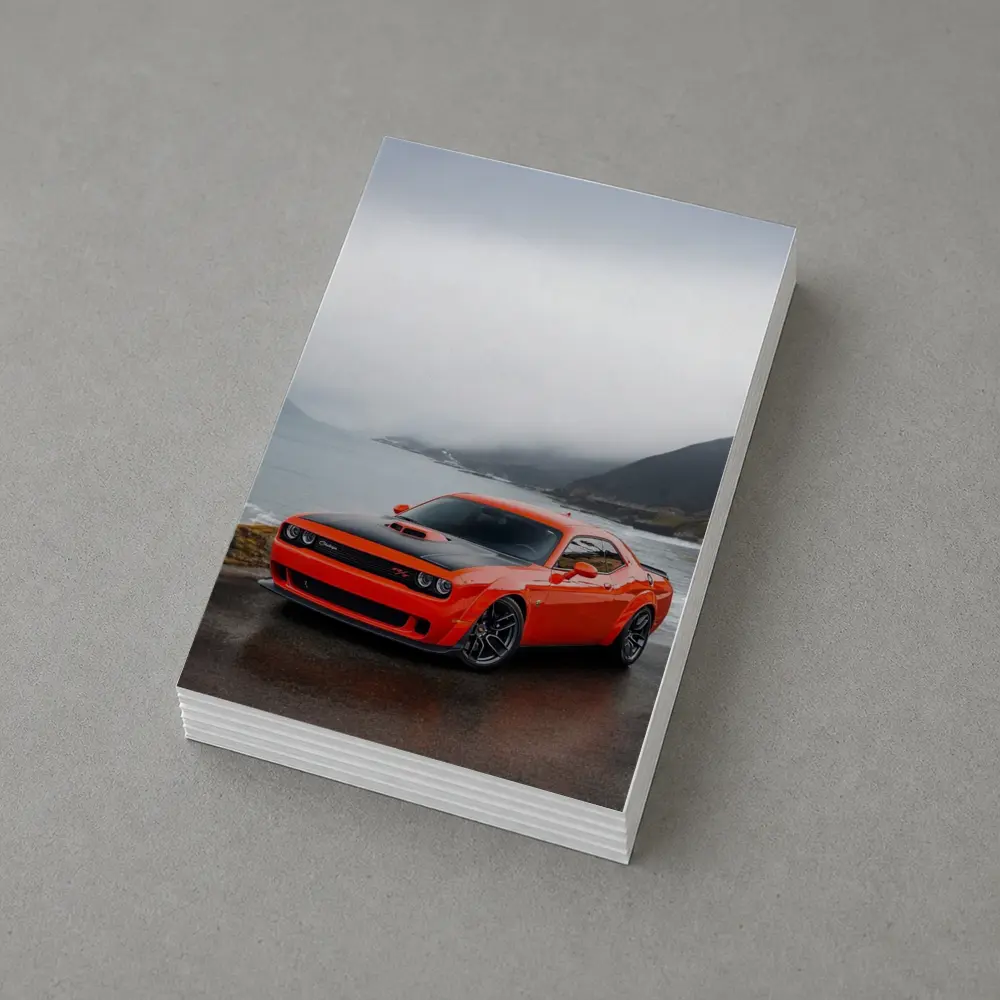 Dodge Challenger Hellcat Foggy Coastal Mountains – Postcards