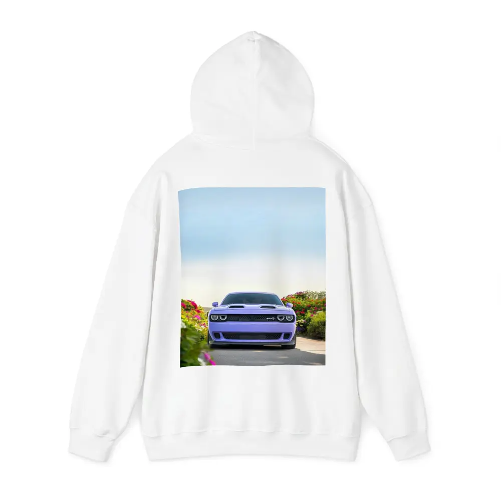 Dodge Challenger SRT Front View Floral Background – Hoodies