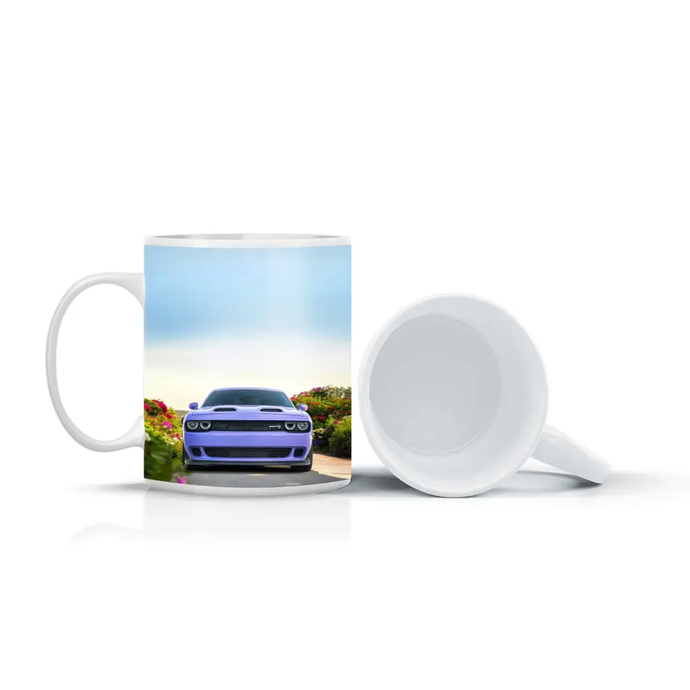 Dodge Challenger SRT Front View Floral Background – Mugs