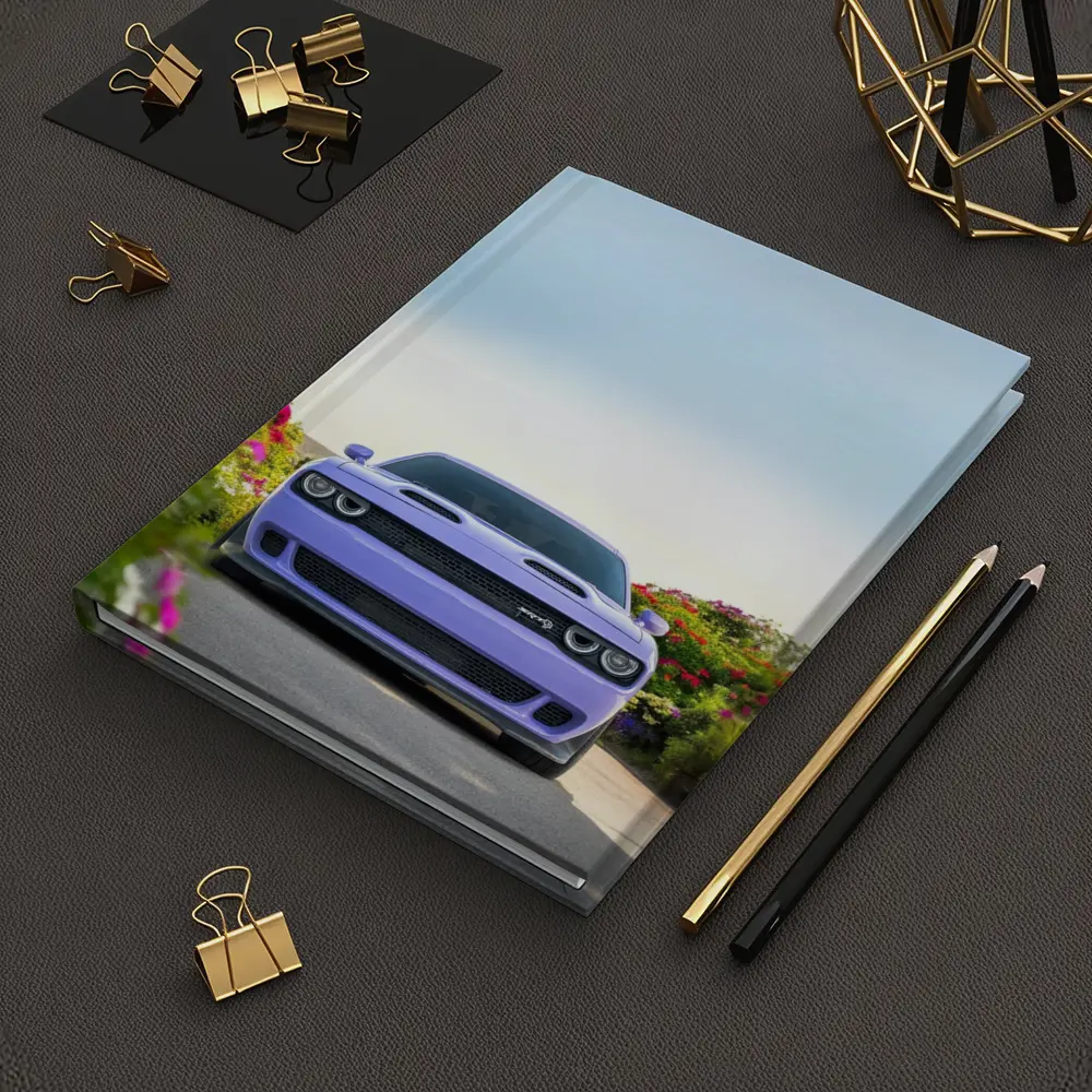 Dodge Challenger SRT Front View Floral Background – Notebooks