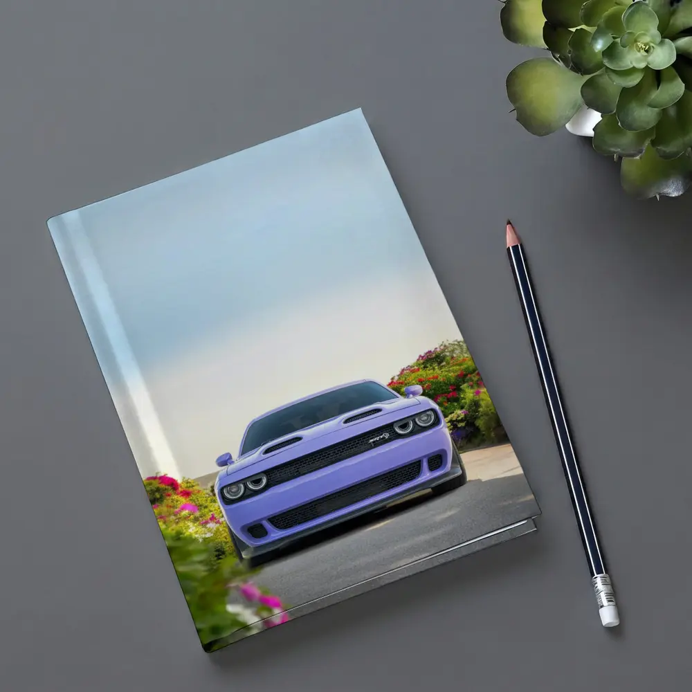 Dodge Challenger SRT Front View Floral Background – Notebooks