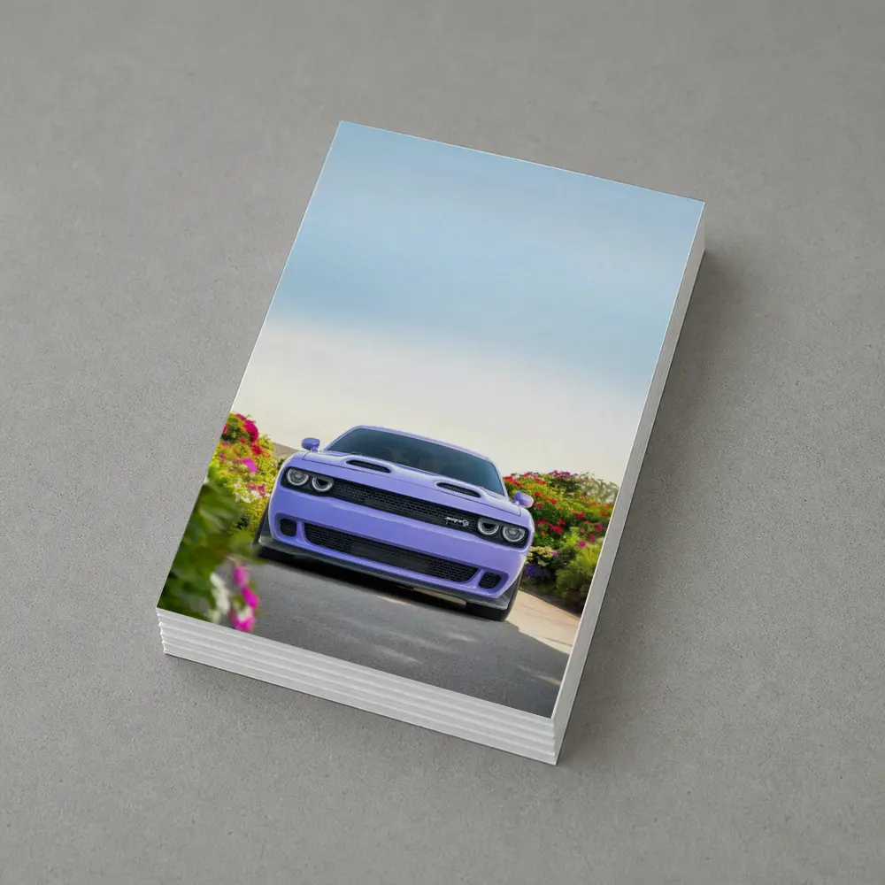 Dodge Challenger SRT Front View Floral Background – Postcards