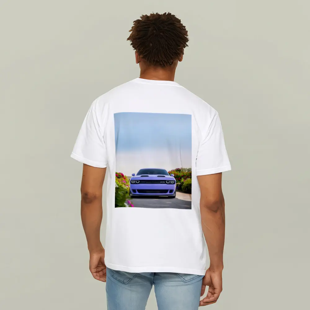 Dodge Challenger SRT Front View Floral Background – T-Shirts