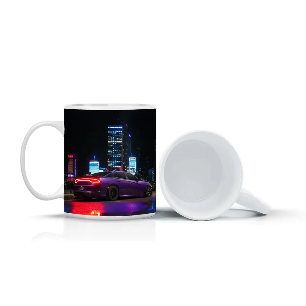 Dodge Charger Purple Night City Lights – Mugs