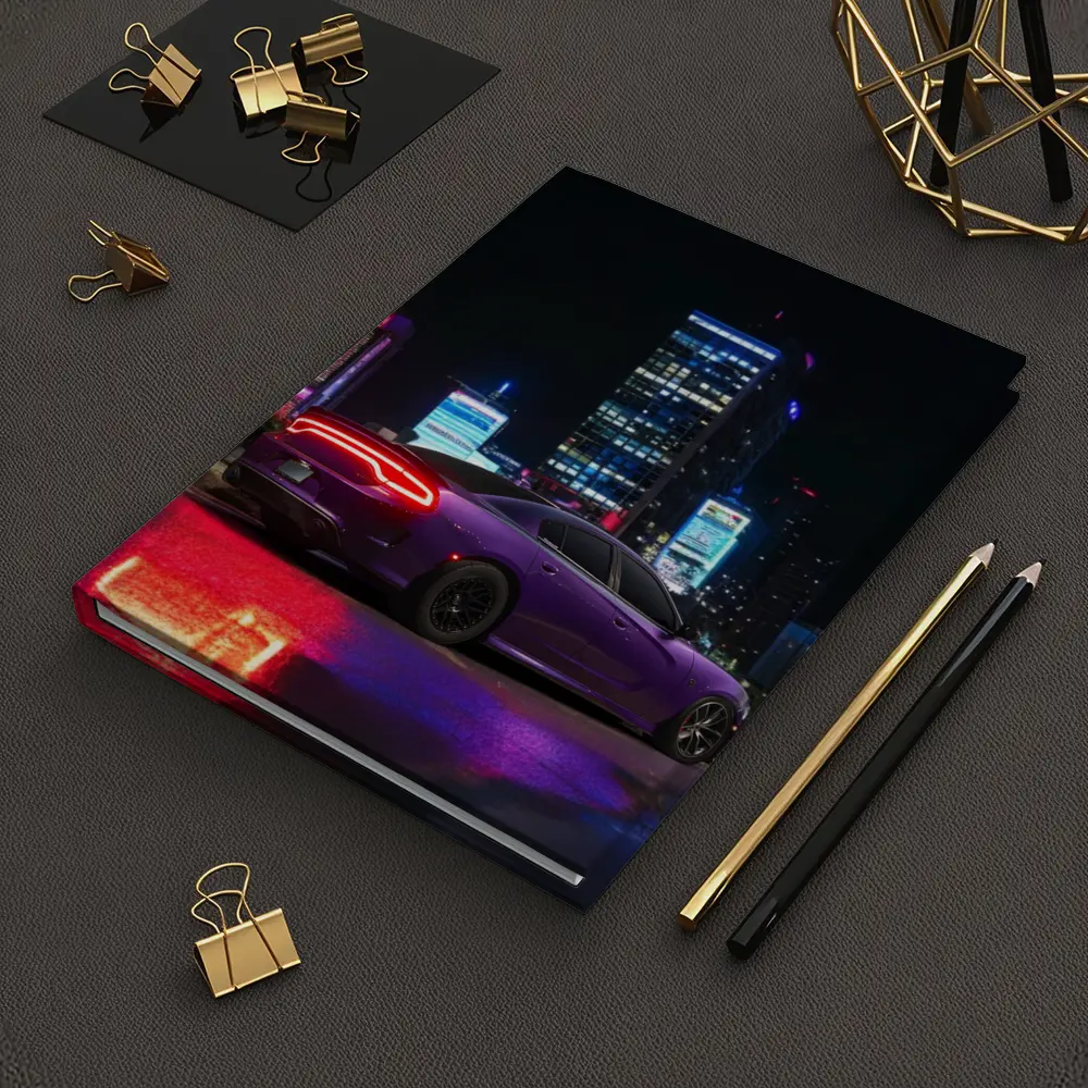 Dodge Charger Purple Night City Lights – Notebooks