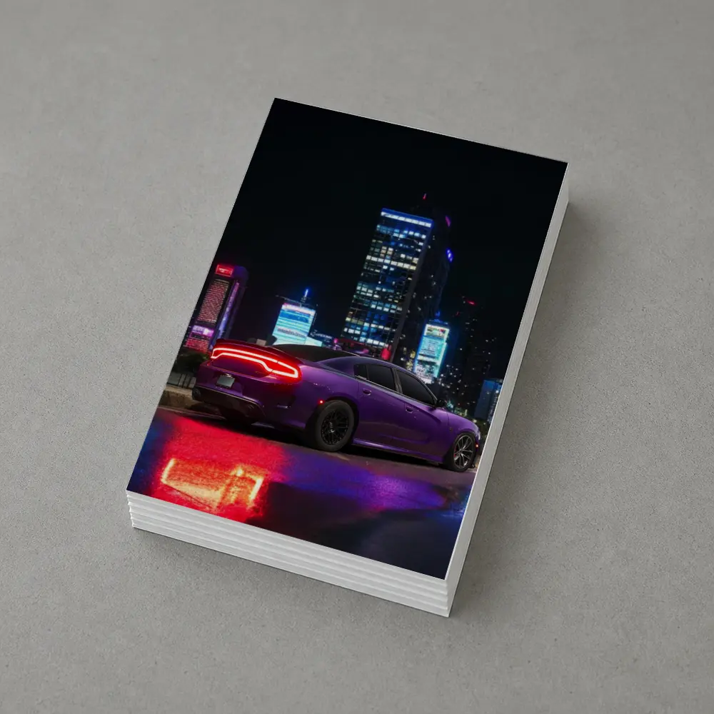 Dodge Charger Purple Night City Lights – Postcards