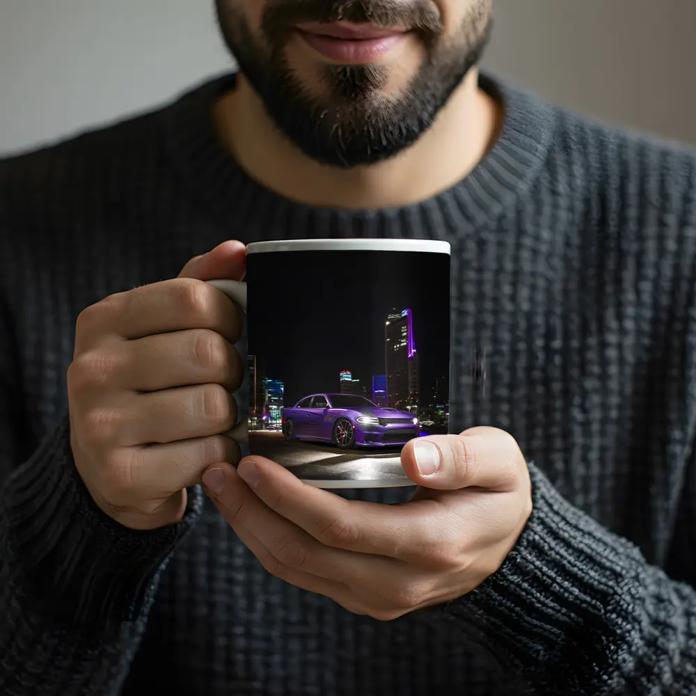 Dodge Charger Purple Night City Streets – Mugs
