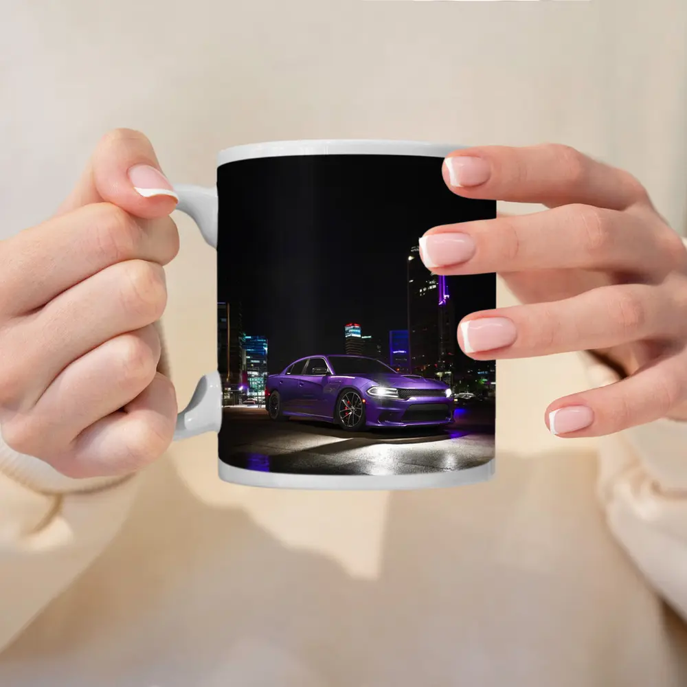Dodge Charger Purple Night City Streets – Mugs
