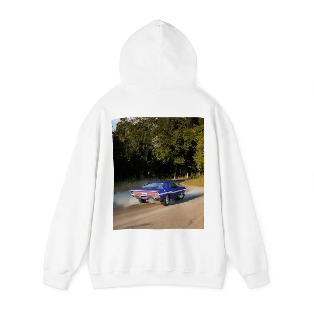 Dodge Challenger Burnout On Gravel Road – Hoodies
