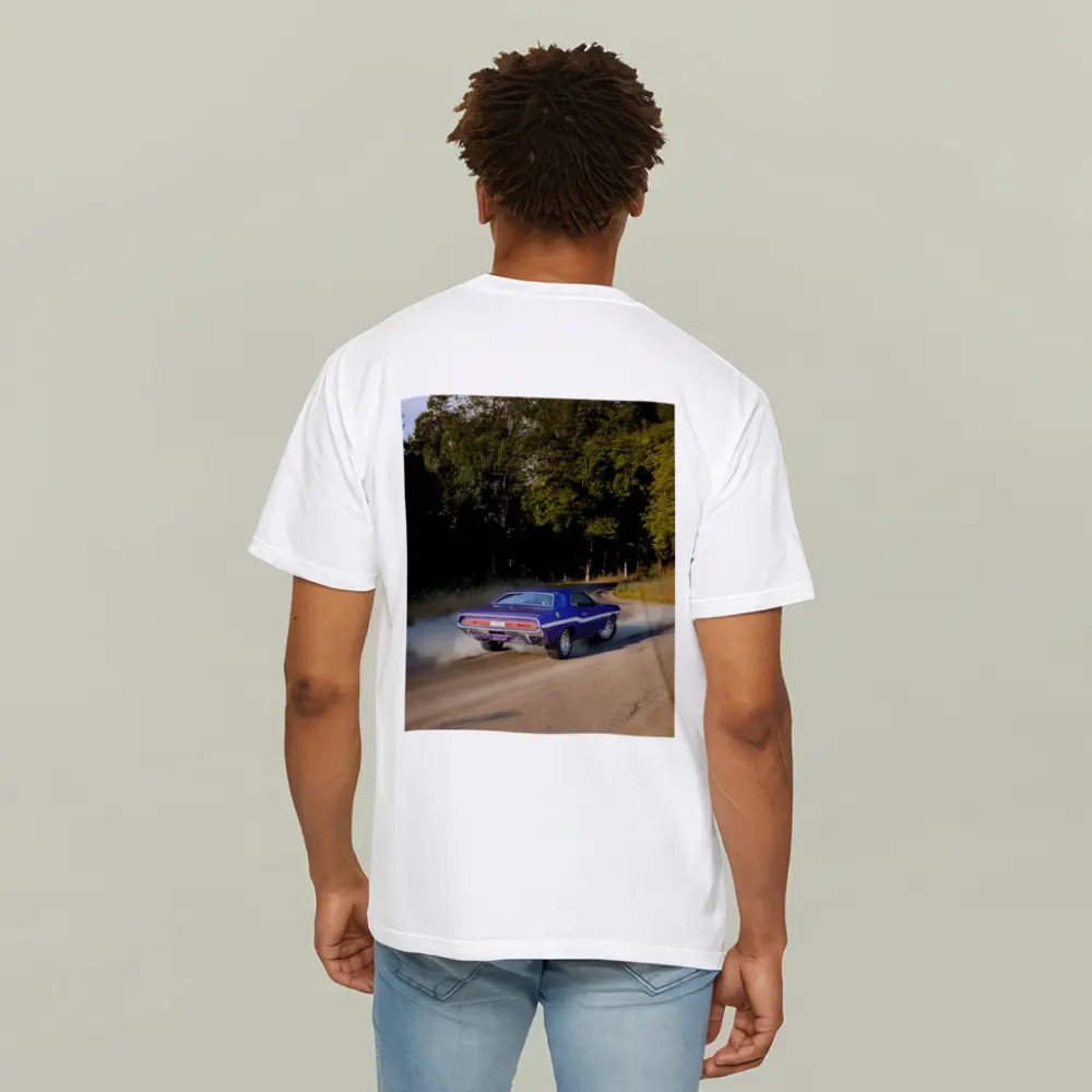 Dodge Challenger Burnout On Gravel Road – T-Shirts