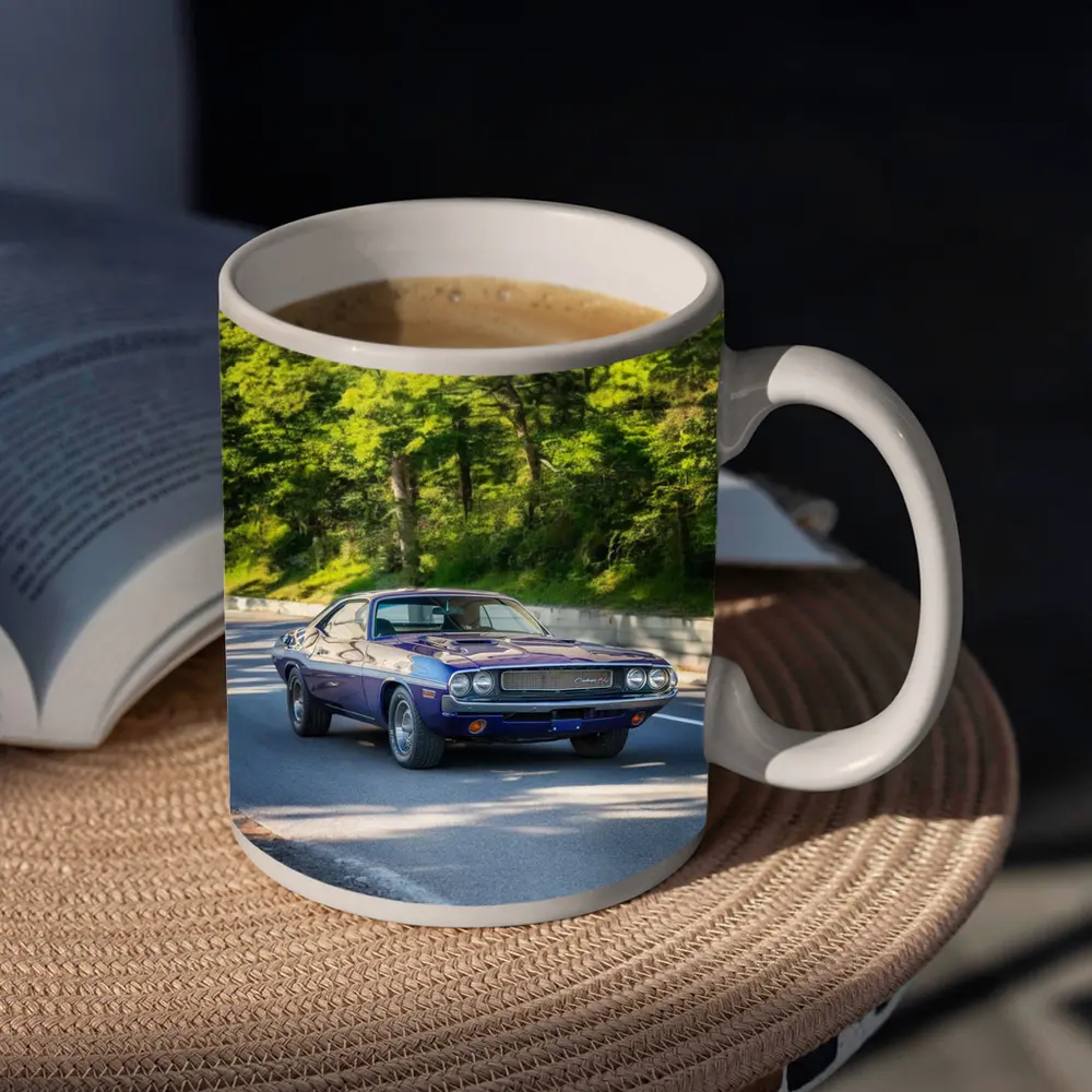 Dodge Challenger Classic Muscle Car Forest Road – Mugs