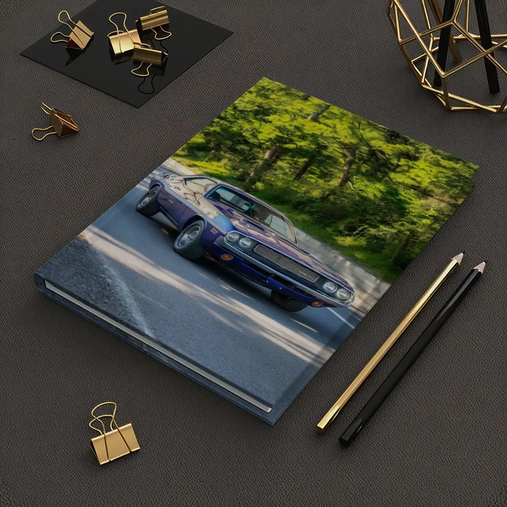 Dodge Challenger Classic Muscle Car Forest Road – Notebooks