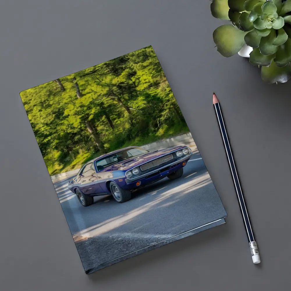 Dodge Challenger Classic Muscle Car Forest Road – Notebooks