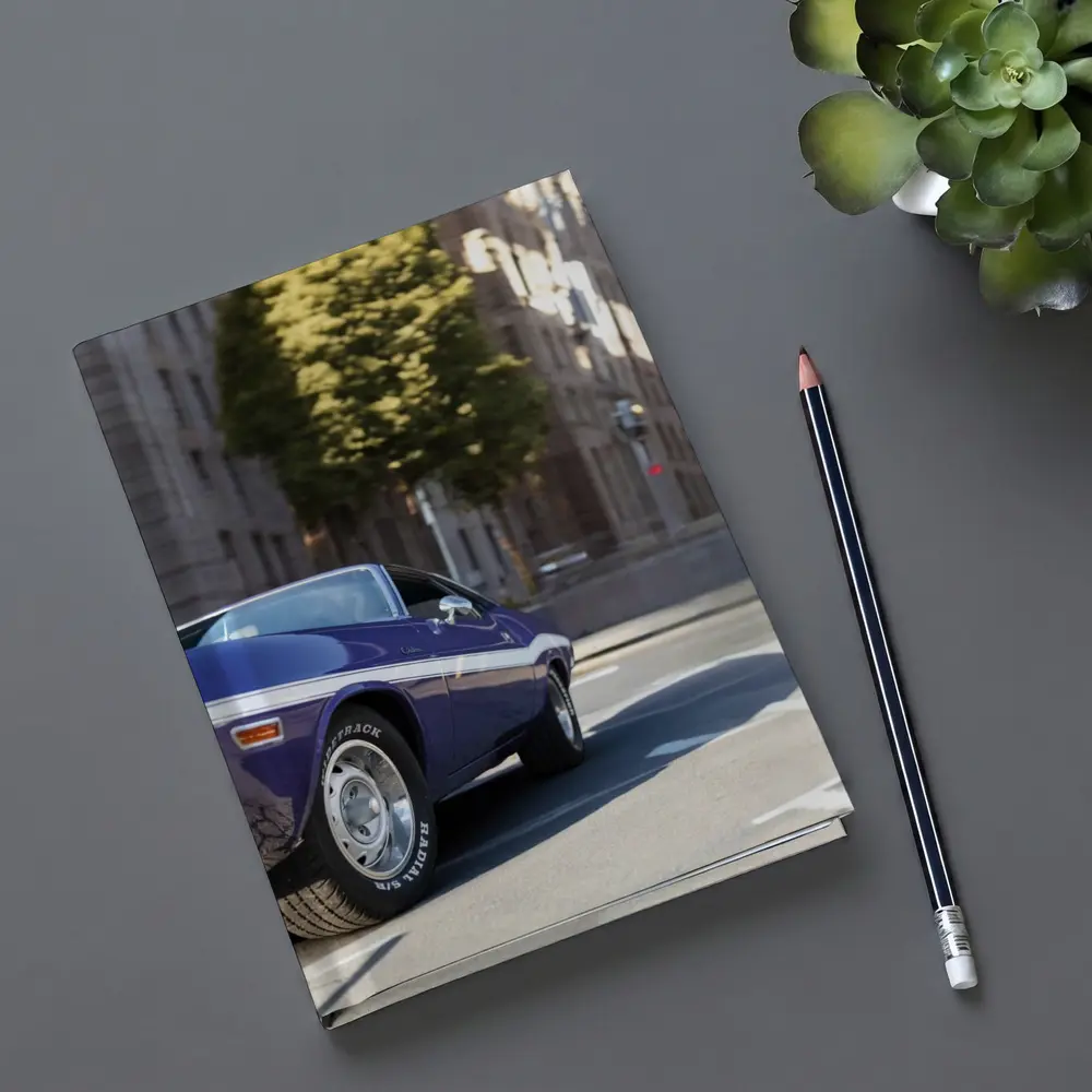 Dodge Challenger Classic Purple Street Shot – Notebooks