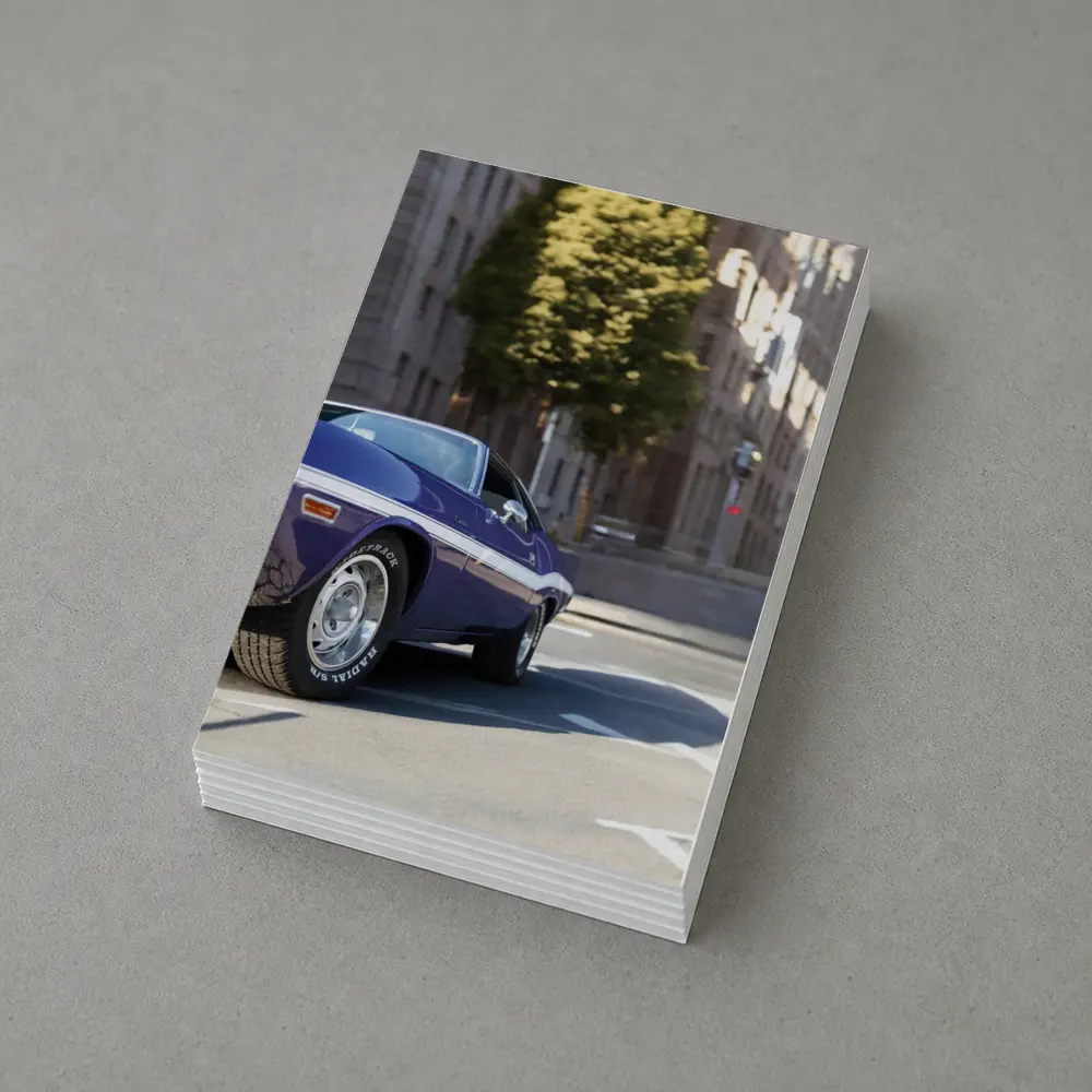 Dodge Challenger Classic Purple Street Shot – Postcards