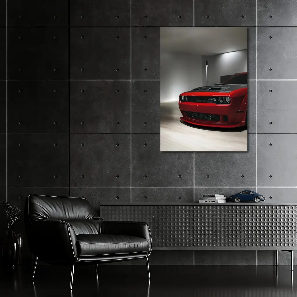 Dodge Challenger SRT Red Indoor Garage – Wall Art