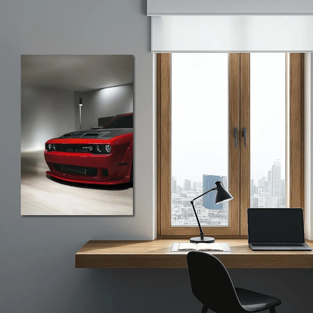 Dodge Challenger SRT Red Indoor Garage – Wall Art