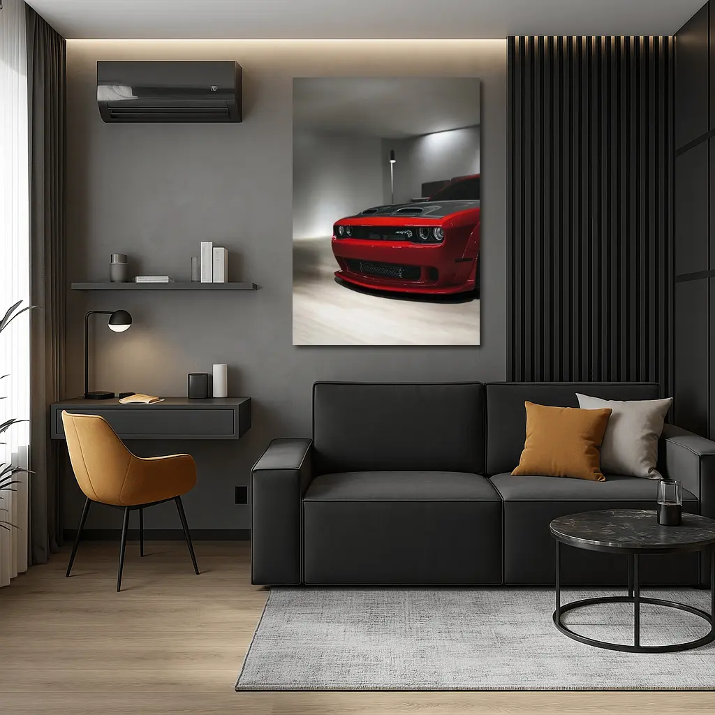 Dodge Challenger SRT Red Indoor Garage – Wall Art