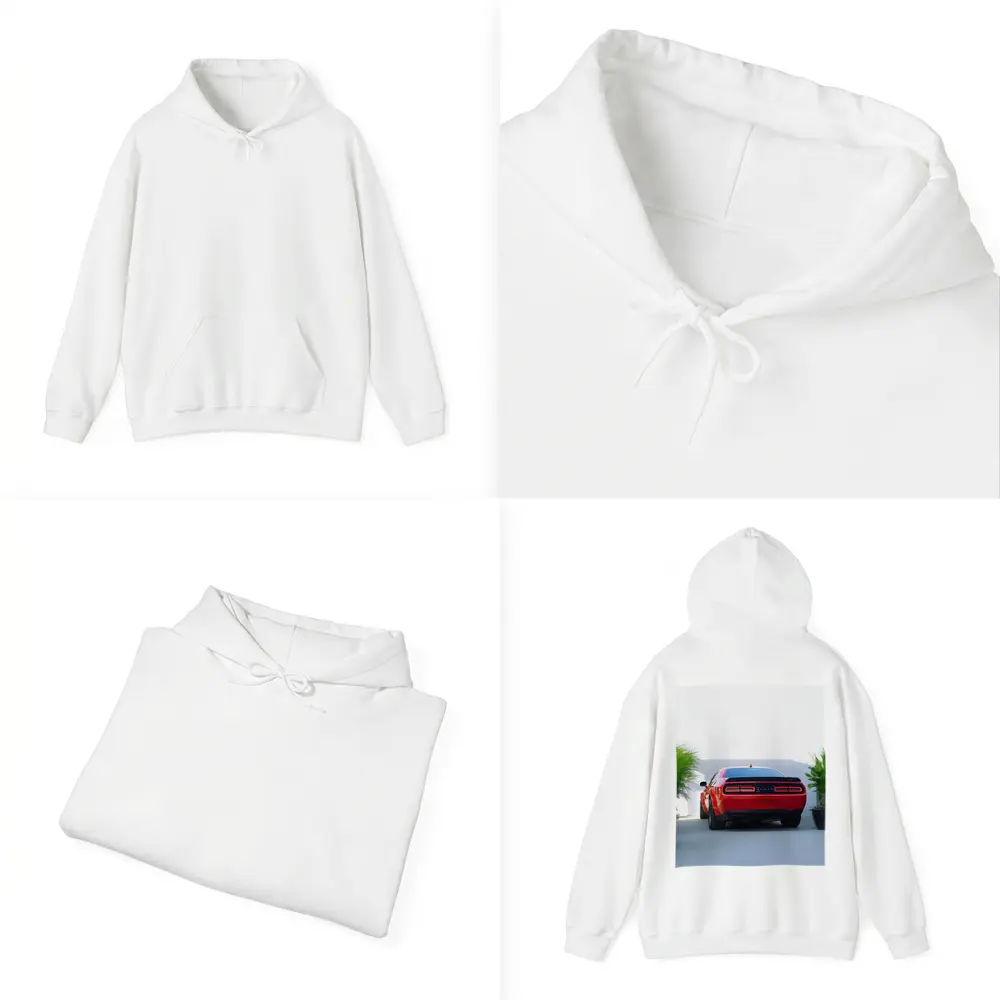 Dodge Challenger Red Rear View Parking – Hoodies
