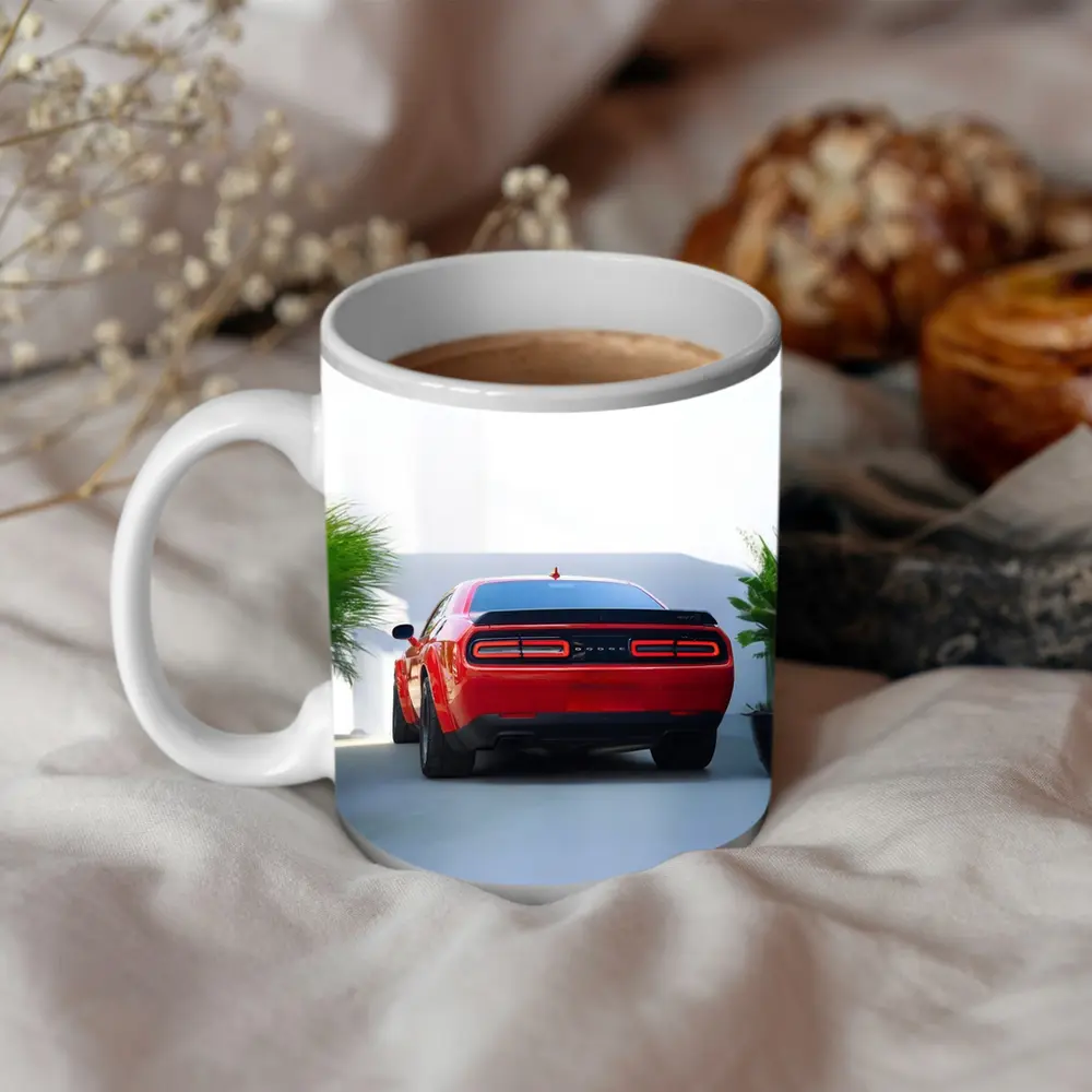 Dodge Challenger Red Rear View Parking – Mugs