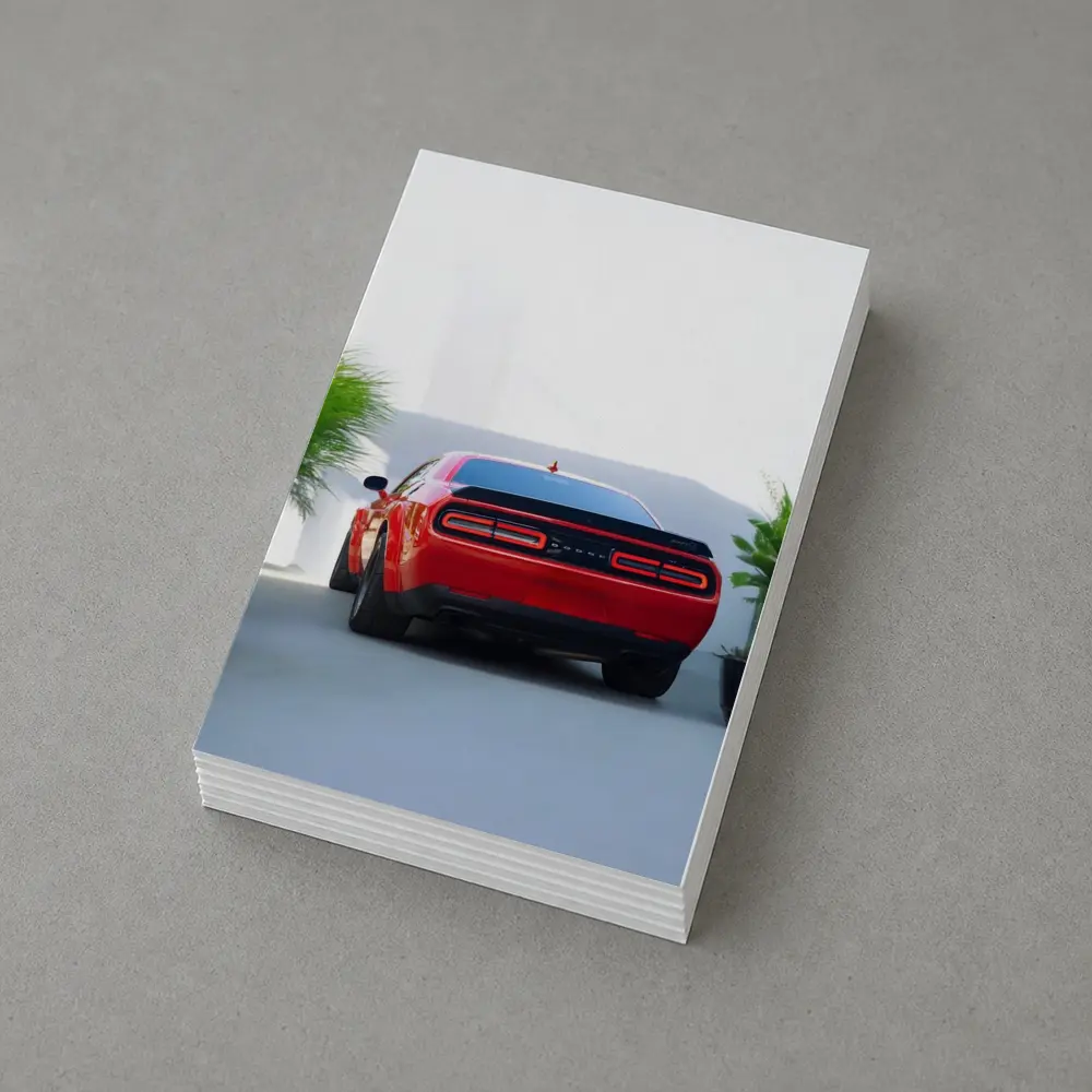 Dodge Challenger Red Rear View Parking – Postcards
