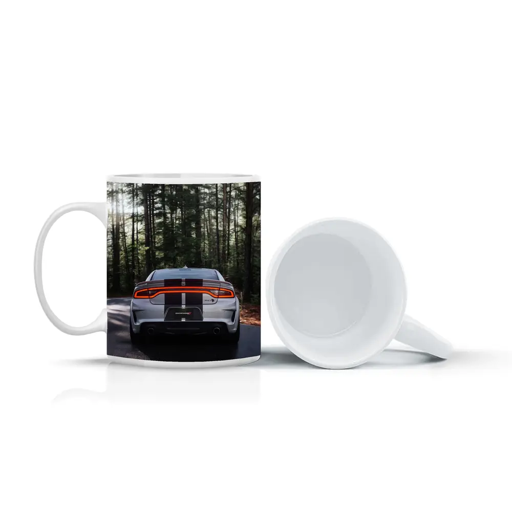 Dodge Charger Rear View Forest Road – Mugs