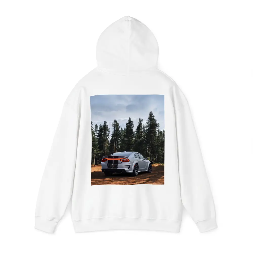 Dodge Charger Rear View Forest Background – Hoodies
