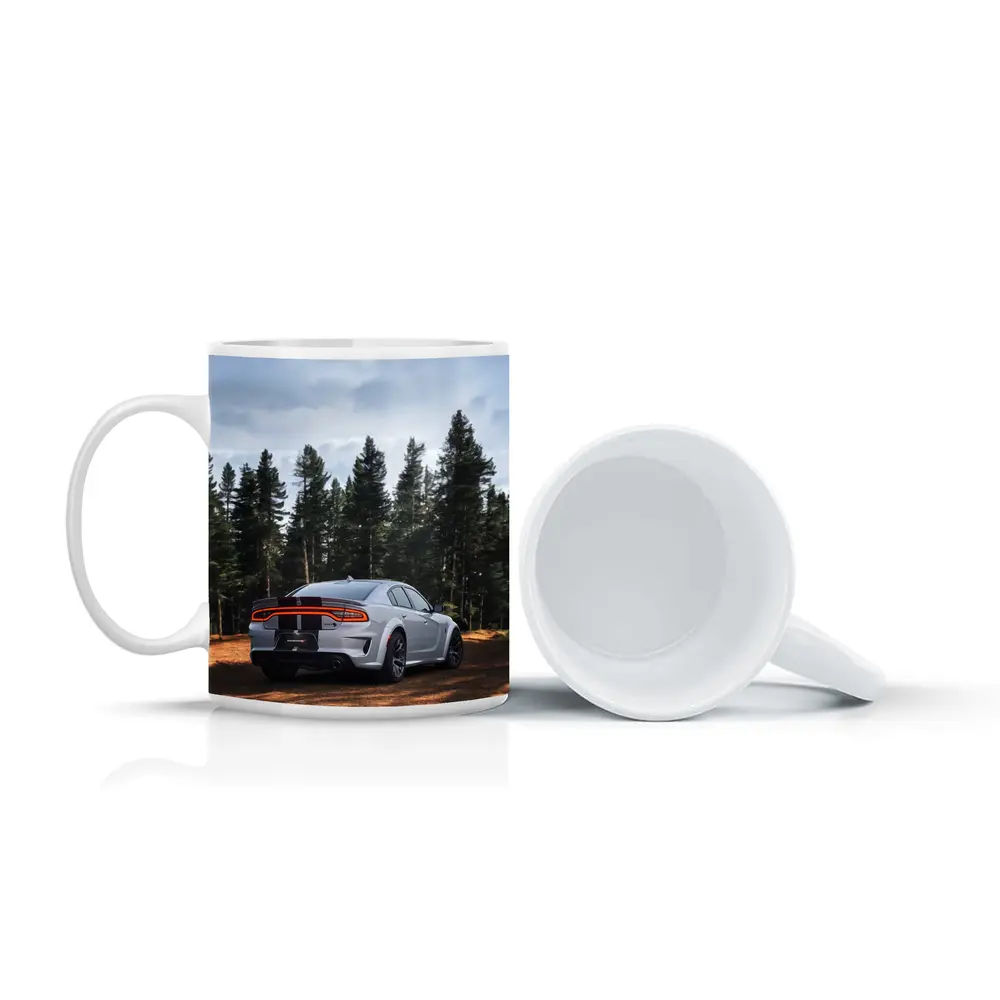 Dodge Charger Rear View Forest Background – Mugs