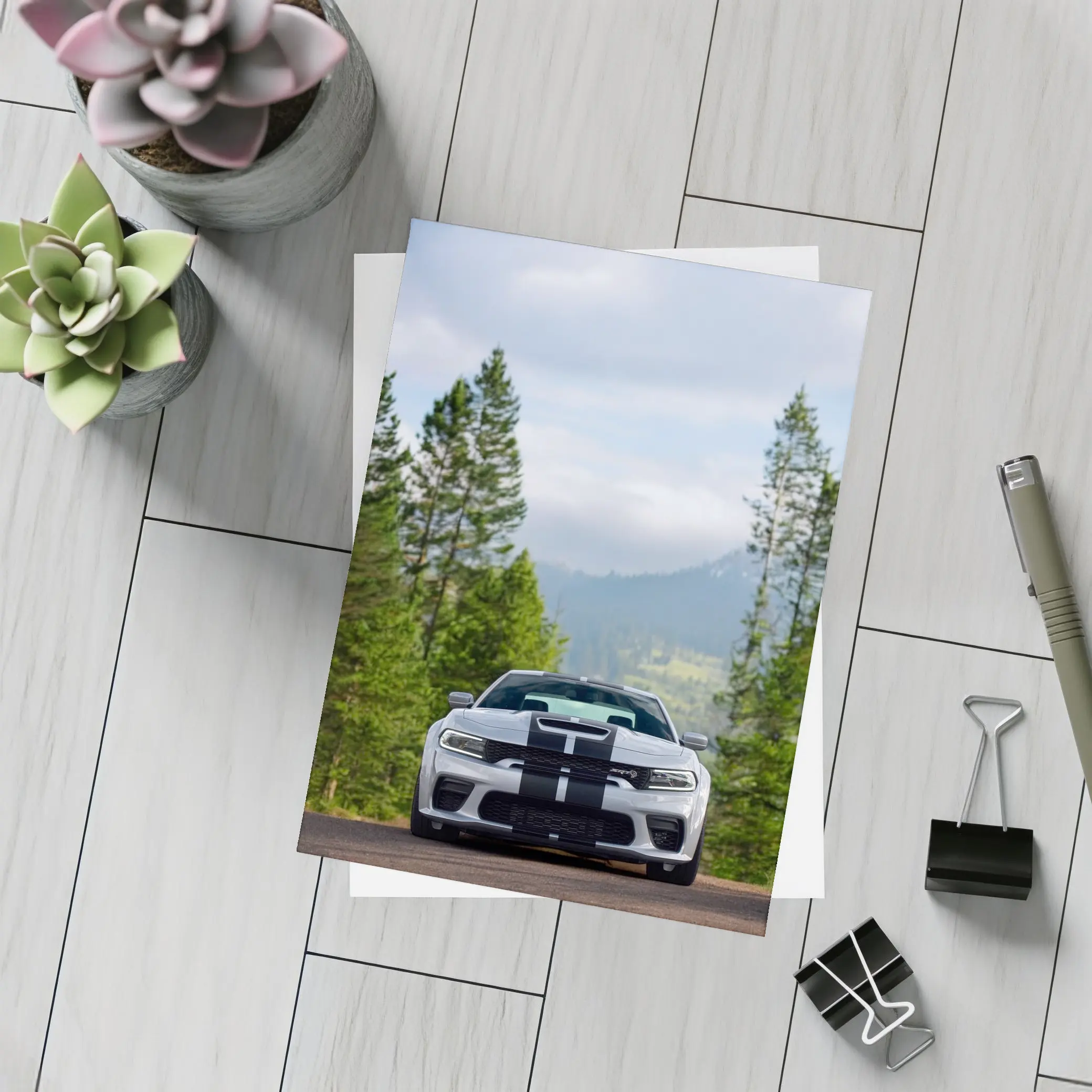 Dodge Charger SRT Forest Mountain Road – Postcards