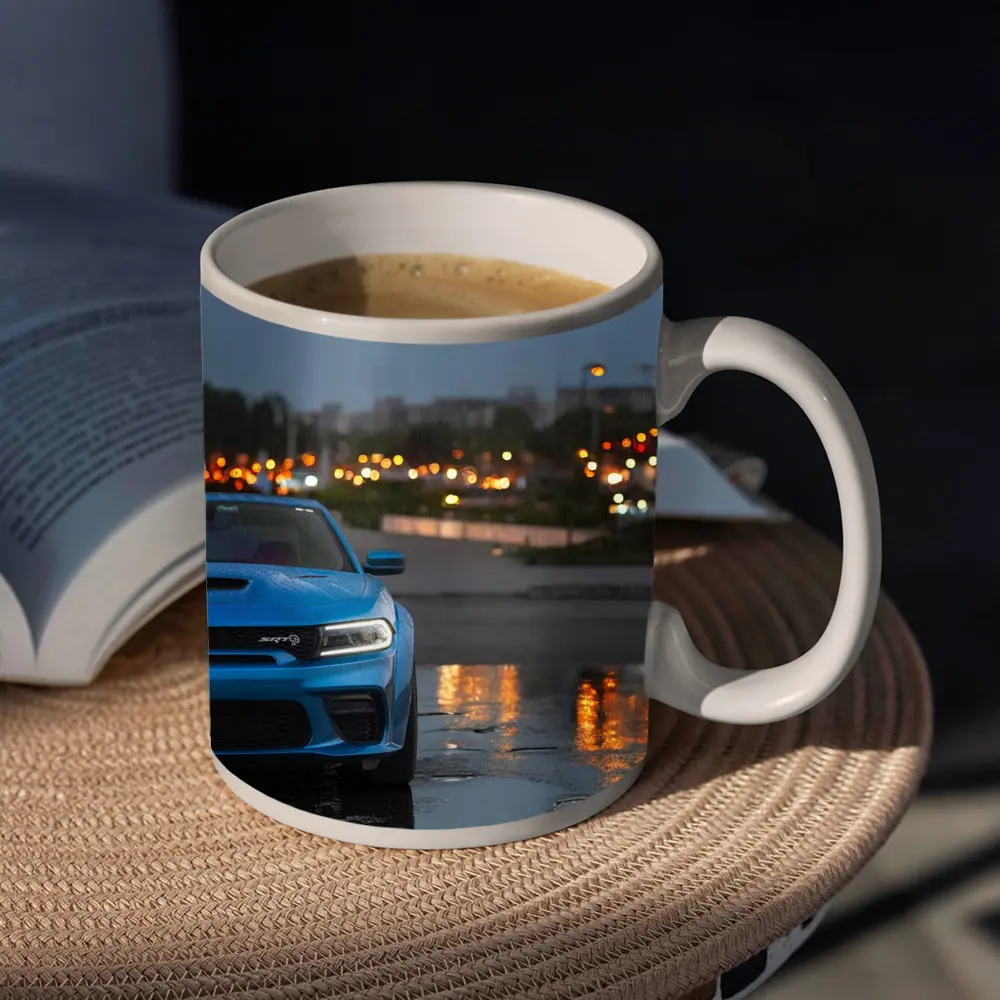 Dodge Charger SRT Blue Rainy City Night – Mugs