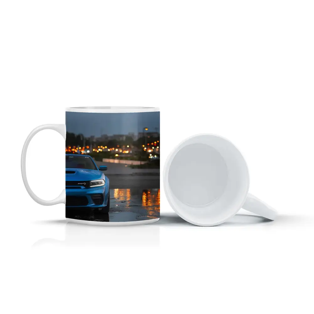Dodge Charger SRT Blue Rainy City Night – Mugs