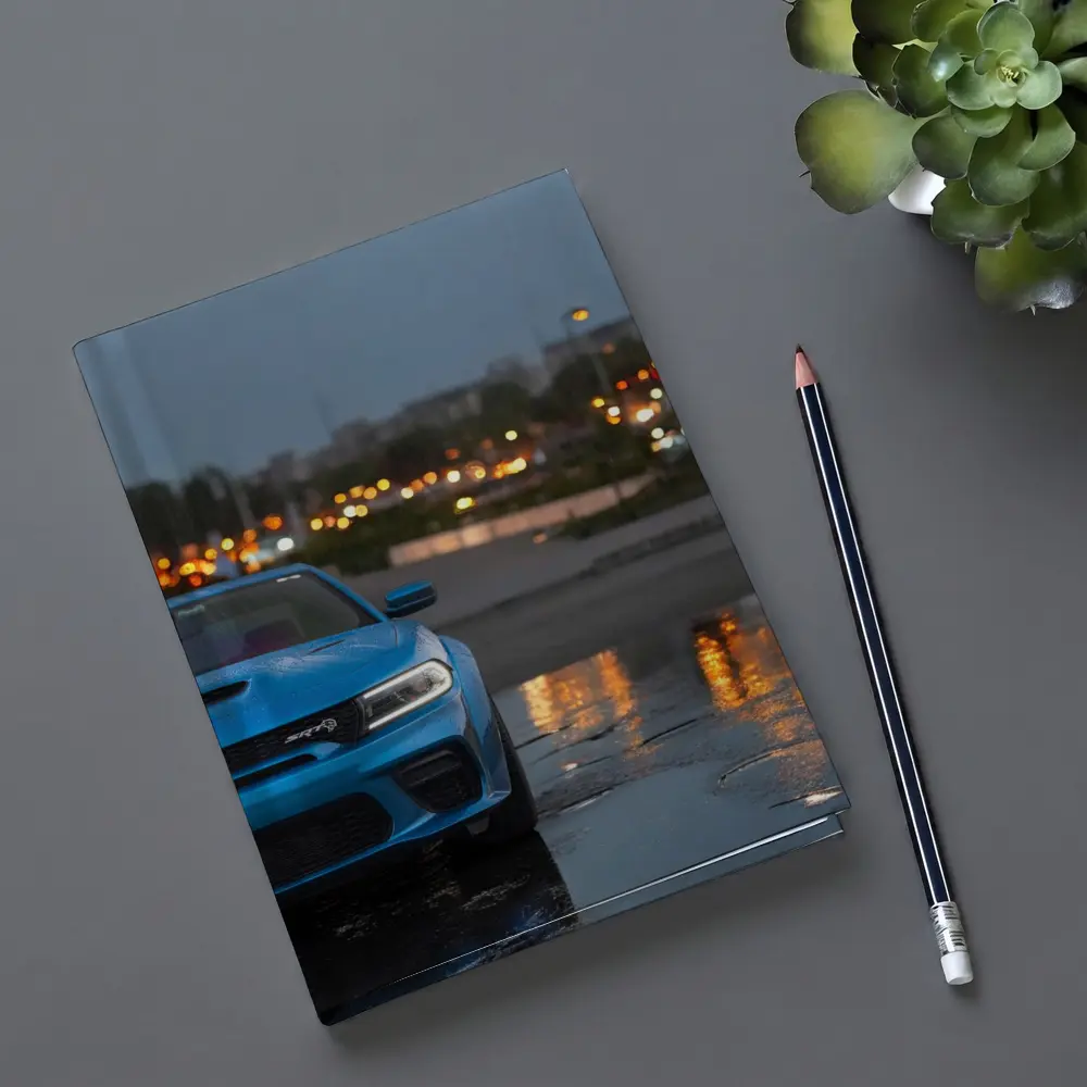 Dodge Charger SRT Blue Rainy City Night – Notebooks