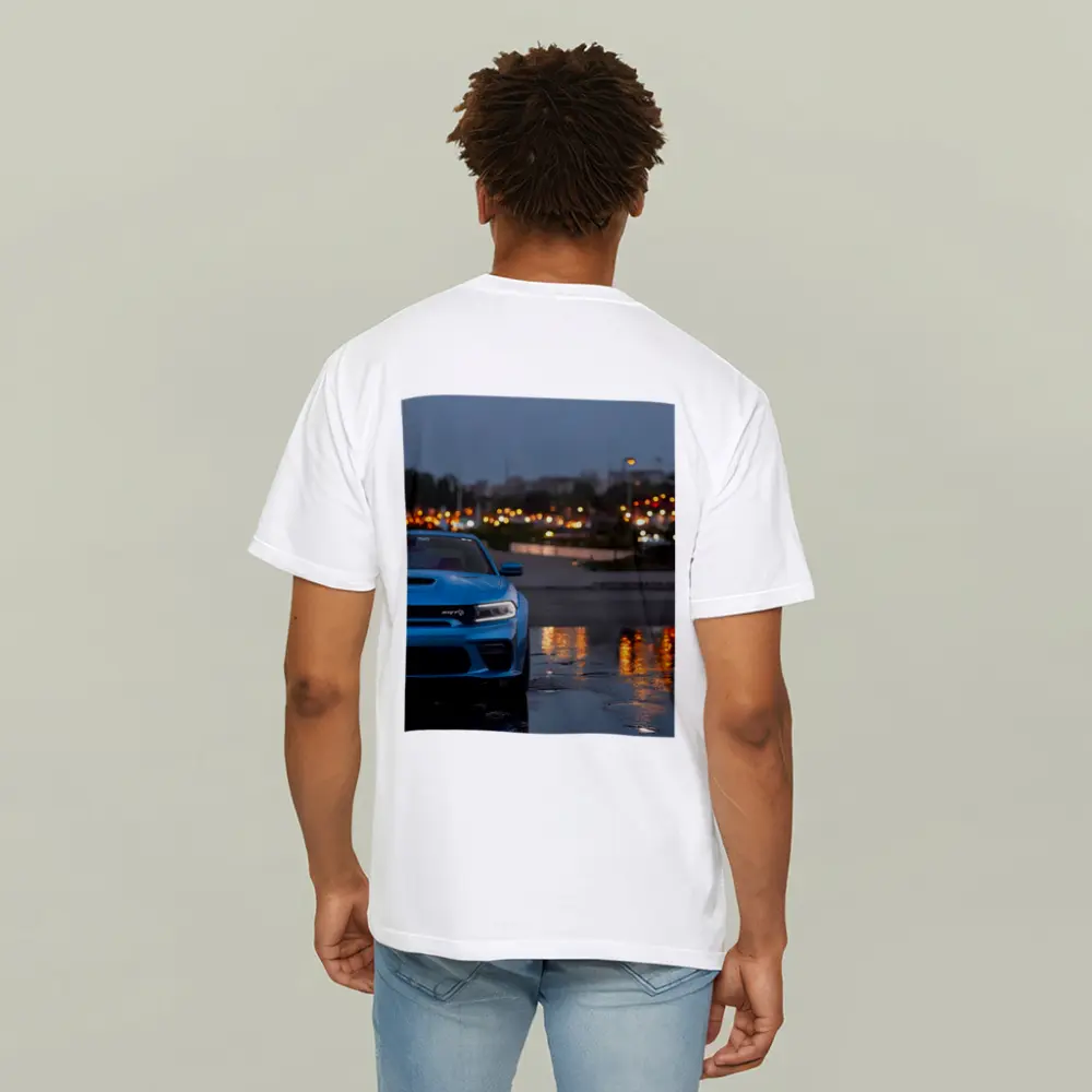 Dodge Charger SRT Blue Rainy City Night – T-Shirts