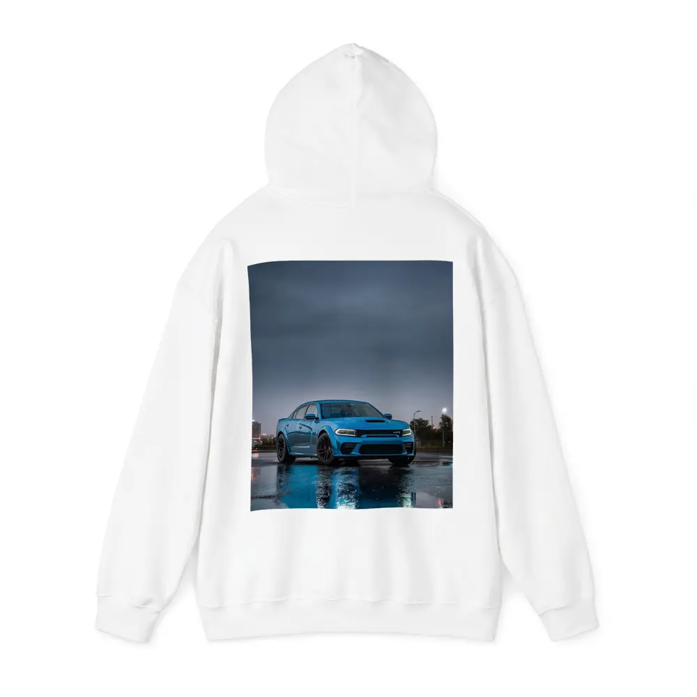 Dodge Charger Blue Wet City Street Night – Hoodies