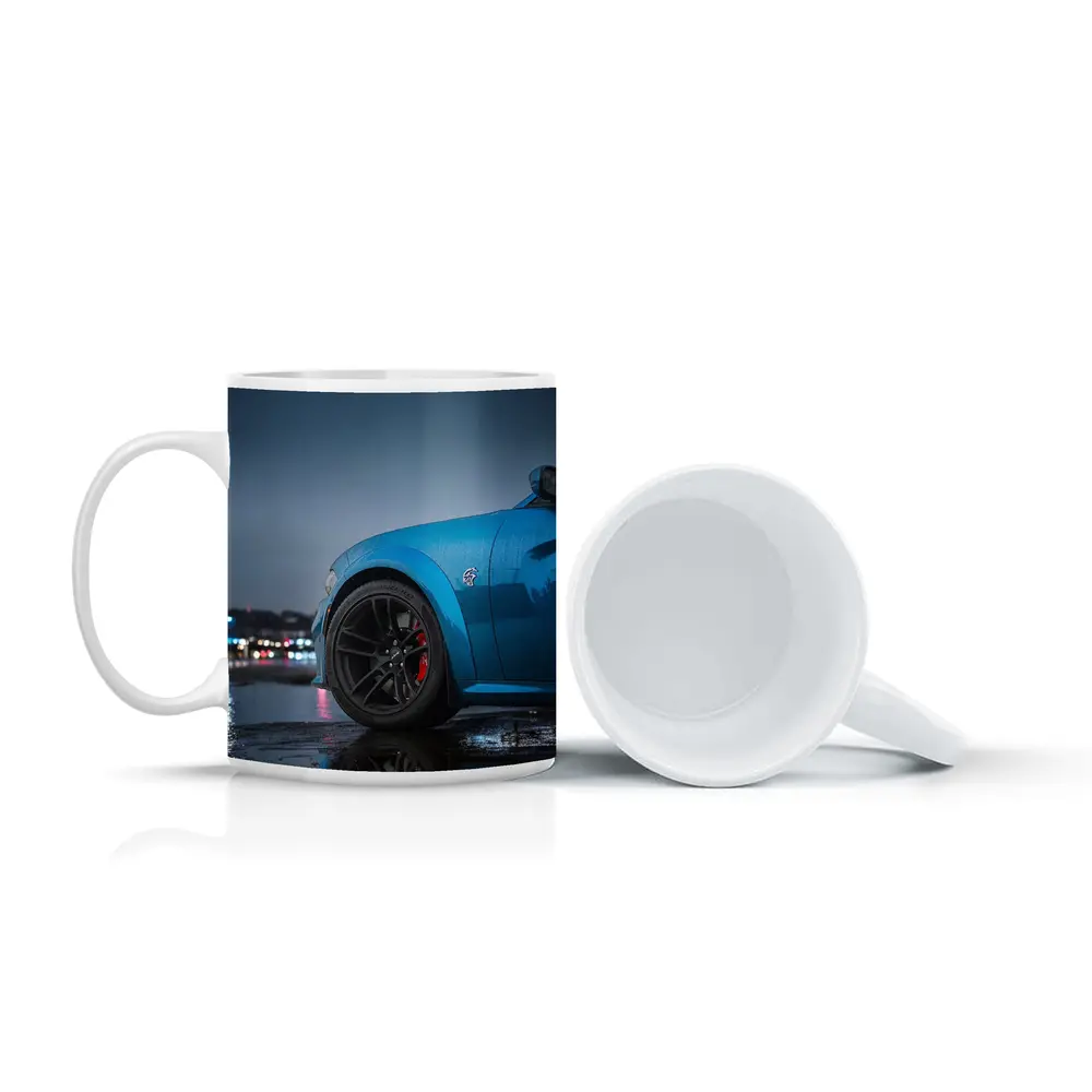 Dodge Charger Blue Wet City Night – Mugs