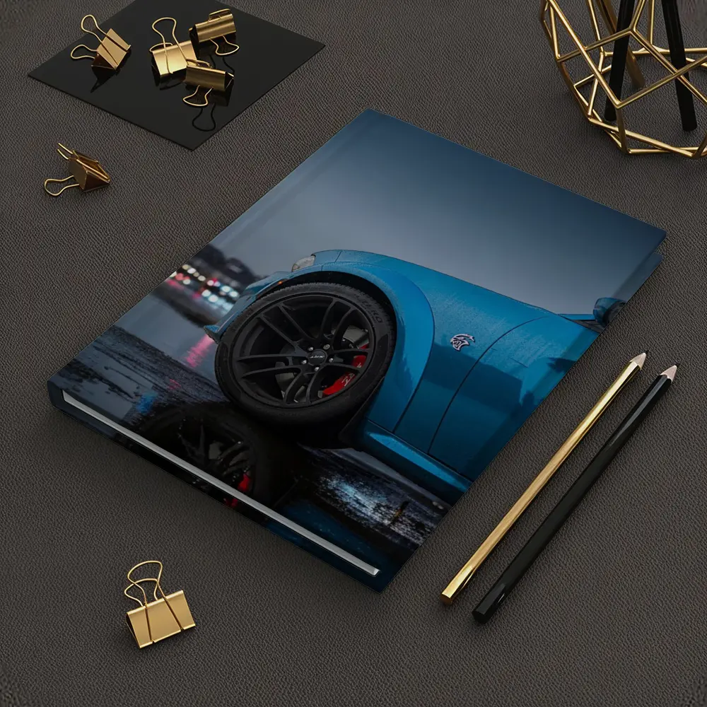 Dodge Charger Blue Wet City Night – Notebooks