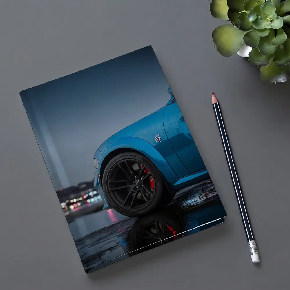 Dodge Charger Blue Wet City Night – Notebooks